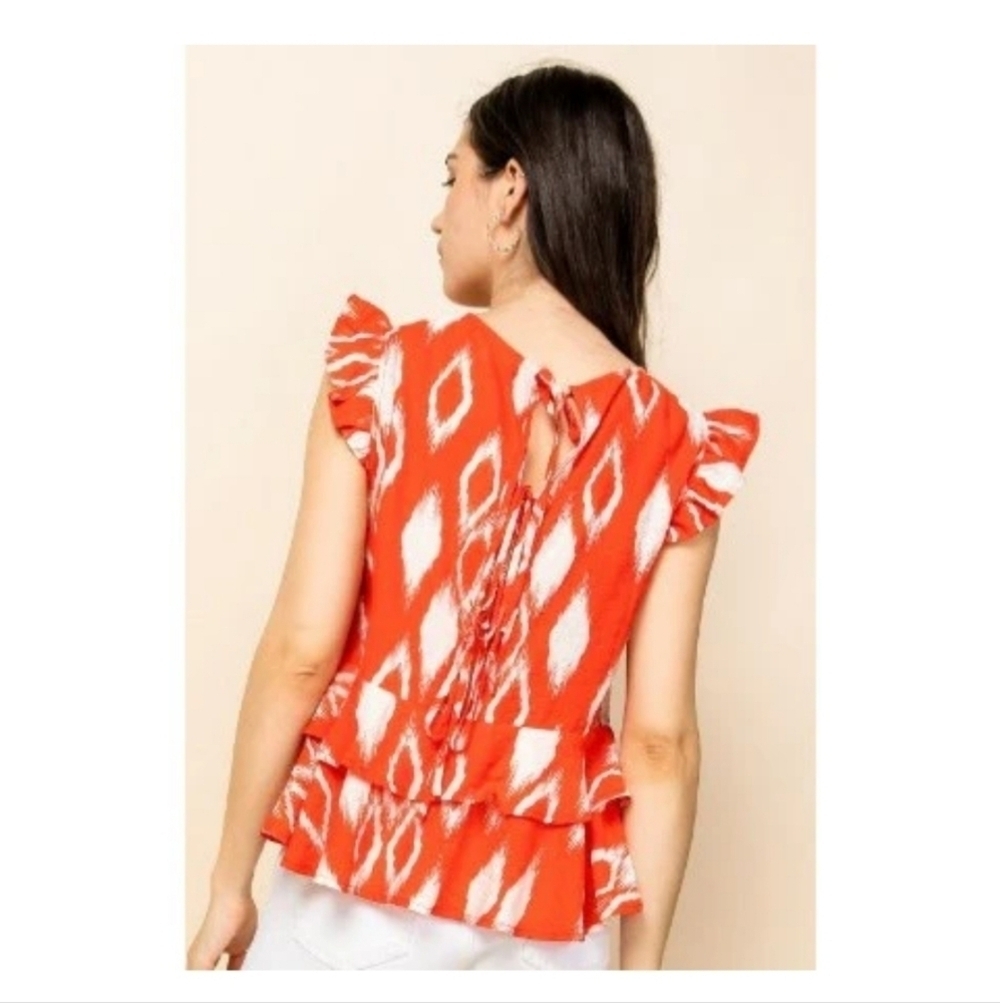 THML Paige Ruffle PrintedTop XSmall - Picture 3 of 10